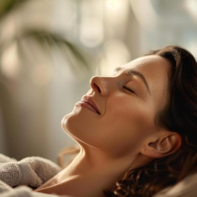 Reiki Usui Femme en train de pratiquer un soin énergétique sur une table de massage.